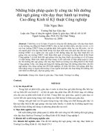 Những biện pháp quản lý công tác bồi dưỡng đội ngũ giảng viên dạy thực hành tại trường cao đẳng kinh tế kỹ thuật công nghiệp