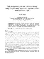 Biện pháp quản lý đội ngũ giáo viên trường trung học phổ thông ngoài công lập trên địa bàn thành phố nam định