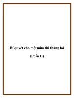 Tài liệu Bí quyết cho một mùa thi thắng lợi (Phần II) doc