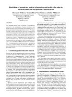 Tài liệu HealthDoc: Customizing patient information and health education by medical condition and personal characteristics pptx