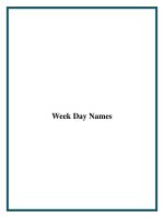 Tài liệu Week Day Names. pot