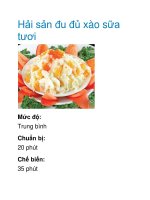 Tài liệu Hải sản đu đủ xào sữa tươi ppt