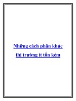Tài liệu Những cách phân khúc thị trường ít tốn kém docx