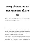 Tài liệu Hướng dẫn makeup mắt màu xanh: siêu dễ, siêu đẹp doc