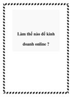 Tài liệu Làm thế nào để kinh doanh online ? potx