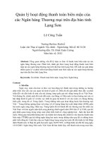 Quản lý hoạt động thanh toán biên mậu của các ngân hàng thương mại trên địa bàn tỉnh lạng sơn