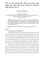 Yếu tố ảnh hưởng đến năng lực cạnh tranh ngành bảo hiểm việt nam trong bối cảnh hội nhập kinh tế quốc tế