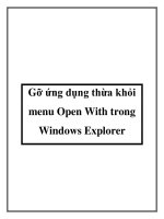 Tài liệu Gỡ ứng dụng thừa khỏi menu Open With trong Windows Explorer potx