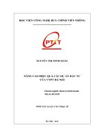 Nâng cao hiệu quả các dự án đầu tư của VNPT hà nội