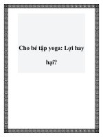 Tài liệu Cho bé tập yoga: Lợi hay hại? ppt