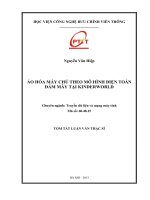 Ảo hóa máy chủ theo mô hình điện toán đám mây tại KINDERWORLD