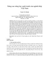 Nâng cao năng lực cạnh tranh của ngành thép việt nam