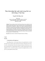 Thực hiện pháp luật cạnh tranh trong lĩnh vực viễn thông ở việt nam