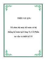 Tổ chức bộ máy kế toán và hệ thống kế toán tại Công Ty Cổ Phần tư vấn và thiết kế 3T