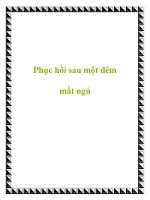 Tài liệu Phục hồi sau một đêm mất ngủ ppt