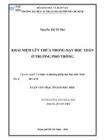 khái niệm lũy thừa trong dạy học toán ở trường phổ thông