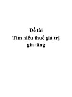 đề tài tìm hiểu đề tài thuế giá trị gia tăng