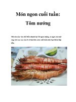 Tài liệu Món ngon cuối tuần: Tôm nướng docx