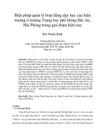 Biện pháp quản lý hoạt động dạy học của hiệu trưởng ở trường trung học phổ thông hải an, hải phòng trong giai đoạn hiện nay