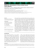 Tài liệu Báo cáo khoa học: Reductive nitrosylation of ferric human serum heme-albumin docx