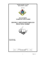 một số khái niệm sản phẩm nông nghiệp