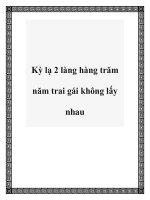 Tài liệu Kỳ lạ 2 làng hàng trăm năm trai gái không lấy nhau pptx