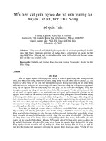 Mối liên kết giữa nghèo đói và môi trường tại huyện cư jút, tỉnh đăk nông