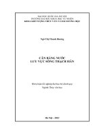 cân bằng nước lưu vực sông thạch hãn