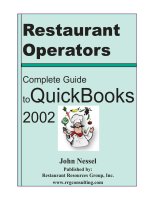 Tài liệu Restaurant Operators: Complete Guide toQuickBooks 2002 pptx