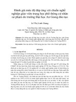 Đánh giá mức độ đáp ứng với chuẩn nghề nghiệp giáo viên trung học phổ thông cử nhân sư phạm do trường đại học an giang đào tạo