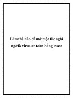 Tài liệu Làm thế nào để mở một file nghi ngờ là virus an toàn bằng avast pdf