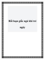 Tài liệu Rối loạn giấc ngủ khi trẻ ngáy ppt