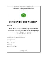 giải pháp nâng cao hiệu quả sản xuất chanh mai sưu tại xã bình sơn, huyện lục nam, tỉnh bắc giang