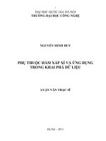 phụ thuộc hàm xấp xỉ và ứng dụng trong khai phá dữ liệu