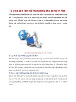 Tài liệu 5 việc cần làm để maketing cho công ty nhỏ docx