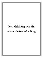 Tài liệu Nên và không nên khi chăm sóc tóc mùa đông docx