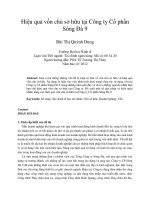 Hiệu quả vốn chủ sở hữu tại công ty cổ phần sông đà 9