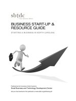 Tài liệu BUSINESS START-UP & RESOURCE GUIDE STARTING A BUSINESS IN NORTH CAROLINA doc