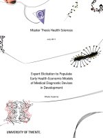 Tài liệu Master Thesis Health Sciences: Expert Elicitation to Populate Early Health Economic Models of Medical Diagnostic Devices in Development pdf