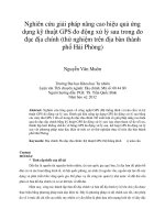 Nghiên cứu giải pháp nâng cao hiệu quả ứng dụng kỹ thuật GPS đo động xử lý sau trong đo đạc địa chính (thử nghiệm trên địa bàn thành phố hải phòng)