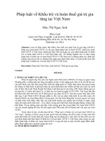 Pháp luật về khấu trừ và hoàn thuế giá trị gia tăng tại việt nam