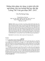 Những biện pháp xây dựng và phát triển đội ngũ giảng viên của trường đại học dân lập lương thế vinh giai đoạn 2007  2015
