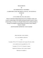 Tài liệu THE ELEMENTS OF BACTERIOLOGICAL TECHNIQUE A LABORATORY GUIDE FOR MEDICAL, DENTAL, AND TECHNICAL STUDENTS pptx