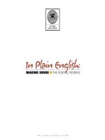 Tài liệu IN PLAIN ENGLISH: MAKING SENSE OF THE FEDERAL RESERVE pptx