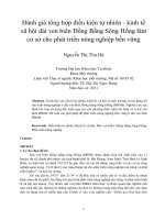 Đánh giá tổng hợp điều kiện tự nhiên   kinh tế xã hội dải ven biển đồng bằng sông hồng làm cơ sở cho phát triển nông nghiệp bền vững