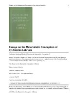 Tài liệu Essays on the Materialistic Conception of History ppt