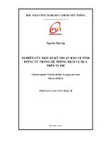 Nghiên cứu một số kỹ thuật bảo vệ tính riêng tư trong hệ thống dịch vụ dựa trên vị trí