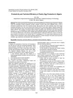 Tài liệu Productivity and Technical Efficiency of Poultry Egg Production in Nigeria doc