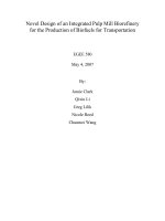 Tài liệu Novel Design of an Integrated Pulp Mill Biorefinery for the Production of Biofuels for Transportation pot