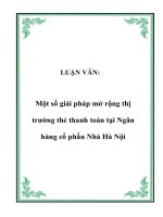 Một số giải pháp mở rộng thị trường thẻ thanh toán tại Ngân hàng cổ phần Nhà Hà Nội
